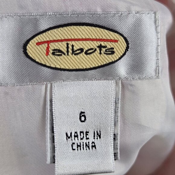 Talbots Size 6 White Pink Pencil Skirt Knot Pattern Side Vent Lined Side Zip - Picture 6 of 9